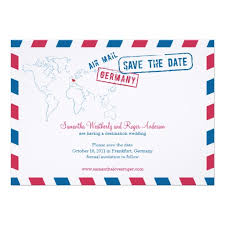 At personalization mall, you can create beautiful, unique bridal shower and wedding favors that include your names, wedding date and other custom details. Germany Air Mail Wedding Save The Date Invitation Card