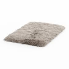 fluffy rug with long fur 3d model for