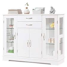 costway white buffet storage cabinet
