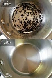 easiest way to clean burnt pots scrub