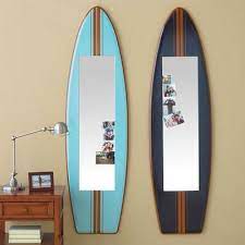 Woodgrain surfboard shaped interior mirror. 75 Mirror Ideas In 2021