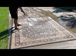 oriental rug with a pressure washer