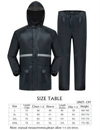 Details About Hooded Motorcycle Rain Suit For Men Waterproof Rainwear Jacket Trouser Xl 5xl