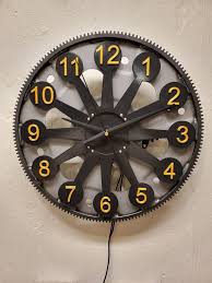 Large Rotating Gear Wall Clock Made