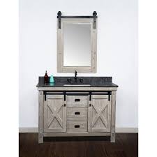 Alya bath wilmington collection 48 inch bathroom vanity provides a contemporary design that is perfect for any bathroom remodel. Infurniture Wk8548 Wk Sq Top 48 Inch Rustic Solid Fir Barn Door Style Single Sink Vanity With Limestone Top With