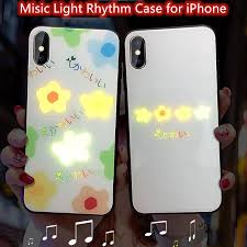 2020 Thông Minh Âm Nhạc Đèn Led Đổi Màu Ốp Lưng Điện Thoại Cho iPhone X XR  XS Max 11 Pro 8 7 6 plus SMS Tiếng Nói Chiếu Sáng Bóng Cover