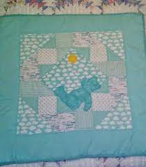 Blue Bear Baby Quilt And Wall Hanger