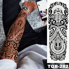 Autocollant de tatouage temporaire, manche de bras Large, étanche, Totem  Tribal, Maori foncé, Viking, faux tatouages pour femmes et hommes, Art  corporel,tatouage éphémère,faux tatouage homme - AliExpress