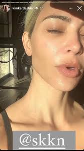 kim kardashian shows real skin texture