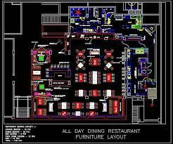 hotel restaurant layout plan cad dwg