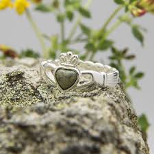 connemara marble claddagh ring made in