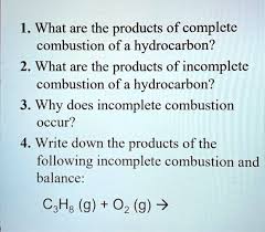 incomplete combustion of a hydrocarbon