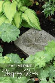 leaf imprint stepping stones