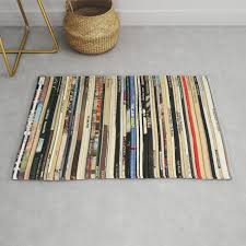 clic rock vinyl records rug by