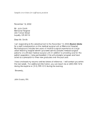 Nursing Cover Letter Examples    Nursing Cover Letter Example Free     clinicalneuropsychology us