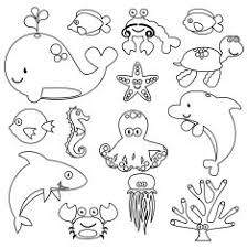 Check spelling or type a new query. Vector Set Of Cute Sea Creature Line Art Free Image Download