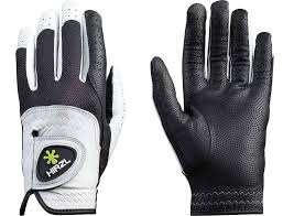 Hirzl Trust Control Golf Glove Mens Textured Palm Kangaroo Leather Black White