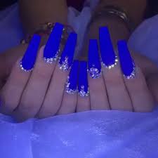 blue royal diamonds nails nails