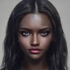 dark skinned woman with beauty makeup