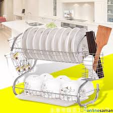 Check out the list of 2021 newest stainless steel kitchen rack manufacturers above and compare similar choices like storage rack, display rack, kitchen accessories. Large Capacity Stainless Steel 2 Layer Dish Drainer Drying Rack For Kitchen Storage Online Saman Nepal