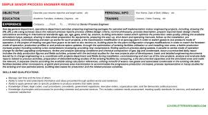 Senior Process Engineer Cover Letter Resume