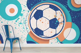Paint Effect Football Wallpaper Mural