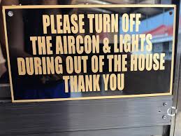 please turn off the aircon amd lights