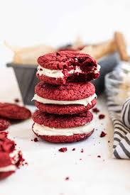 red velvet cake mix cookies with cream