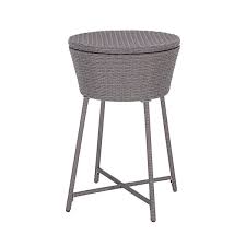Round Wicker Outdoor Side Table