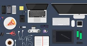 Household desk computer desk pc laptop study/office desk flat smooth workstation. Flat Desk Items Mockup Free Psd Psdexplorer