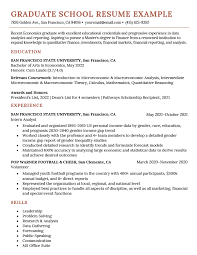 how to write a grad resume with