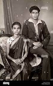 An old family photograph, sold to an antique shop by a family abandoning  their mansion, in Karaikudi, in the Chettinad region of Tamil Nadu.  Numbering Stock Photo - Alamy
