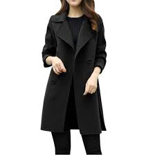 Mr Macy Woolen Coat Womens Autumn Winter Double Breasted Woolen Coat Casual Outwear Parka Cardigan Slim Coat Overcoat