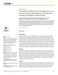 Pdf Perioperative Diltiazem Or Nitroglycerin In On Pump