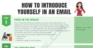 Nov 02, 2020 · tips for introducing yourself personally be (the best version of) yourself. How To Introduce Yourself In An Email Step By Step Guide With Useful Examples 7esl