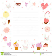 Set Of Cards Notes And Stickers With Cute Stock Vector