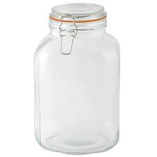 Flip Top Jar 3 L Clear Glass