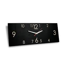 Rectangle Wooden Wall Clock Modern Mid