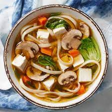 vegetarian udon noodle soup