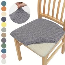 Dining Chair Seat Covers Knitted Twill