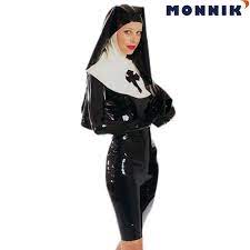 Monnik Latexsexy Black Latex Nuns Queen Uniform With Hood Exotic Rubber  Dress Unique Cosplay - Cosplay Costumes - AliExpress
