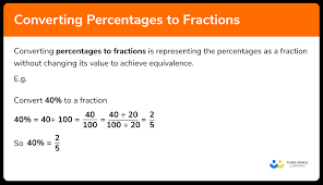percenes to fractions gcse maths