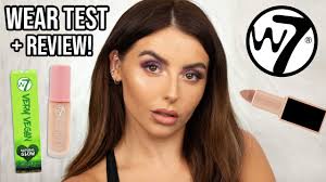 testing new w7 makeup full face of