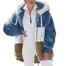 Hooded Trench Coats Shaggy Fleece