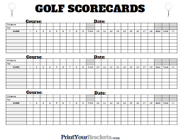 Printable Golf Scorecards Print Golf Scorecard