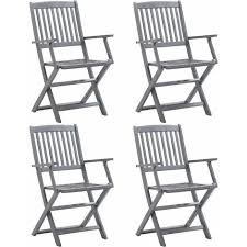 Unlike similar folding resin adirondack chairs, your polywood foldable adirondack chair will never peel, crack, rot, or chip. Vidaxl Folding Outdoor Chairs 4 Pcs Solid Acacia Wood Grey