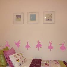 set of six ballerina wall stickers by