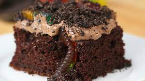 worms and dirt poke cake you