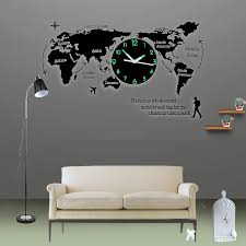 World Map Clock Living Room Wall Clock