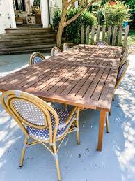 diy faux driftwood outdoor dining table